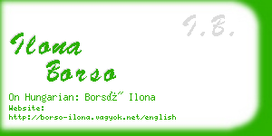 ilona borso business card